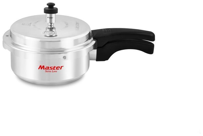 

Master Deluxe Aluminium Outer Lid Pressure Cooker 2 L (Double screw Double Vent release system) (ISI Marked)