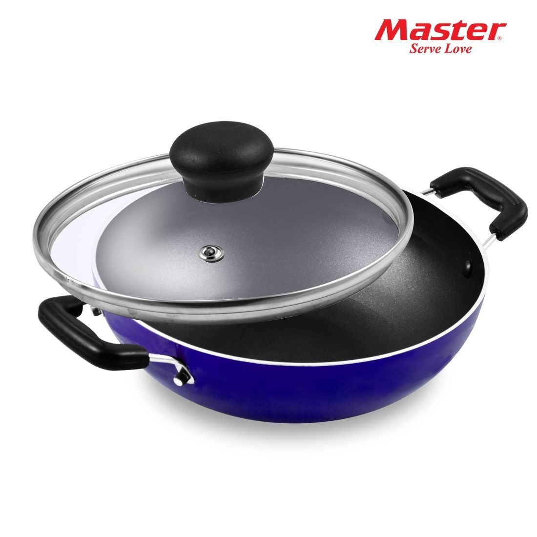 

Master Perfect Kadhai 240 mm with Glass Lid Blue