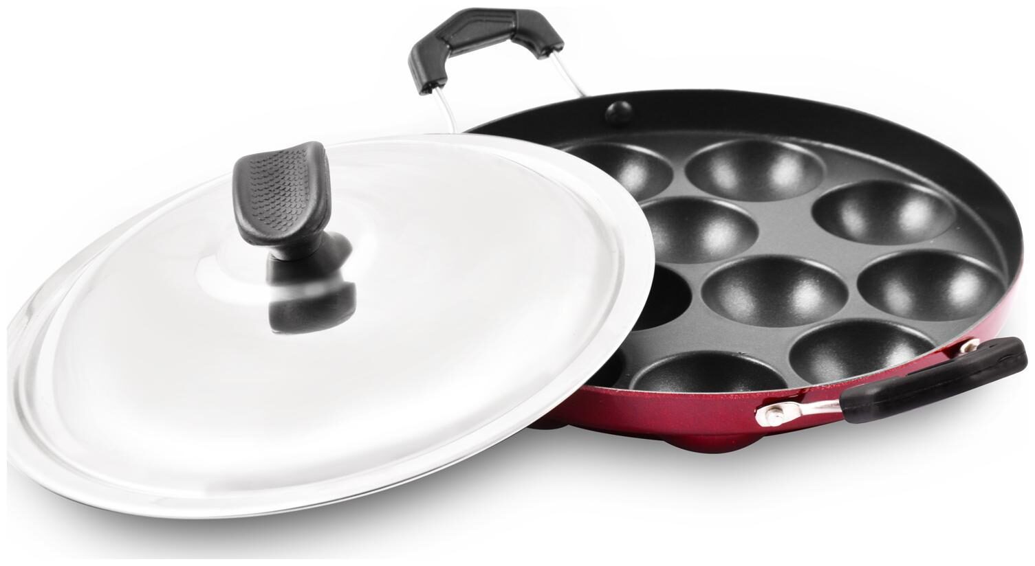 

Master Perfect Non Stick Paniyarakkal 12 Holes With SS Lid