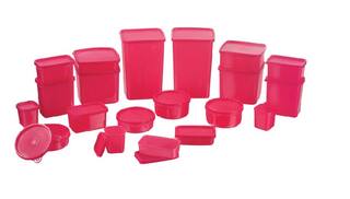Mastercook Plastic Grocery Container Set of 21 ( 9000 ml , Pink )