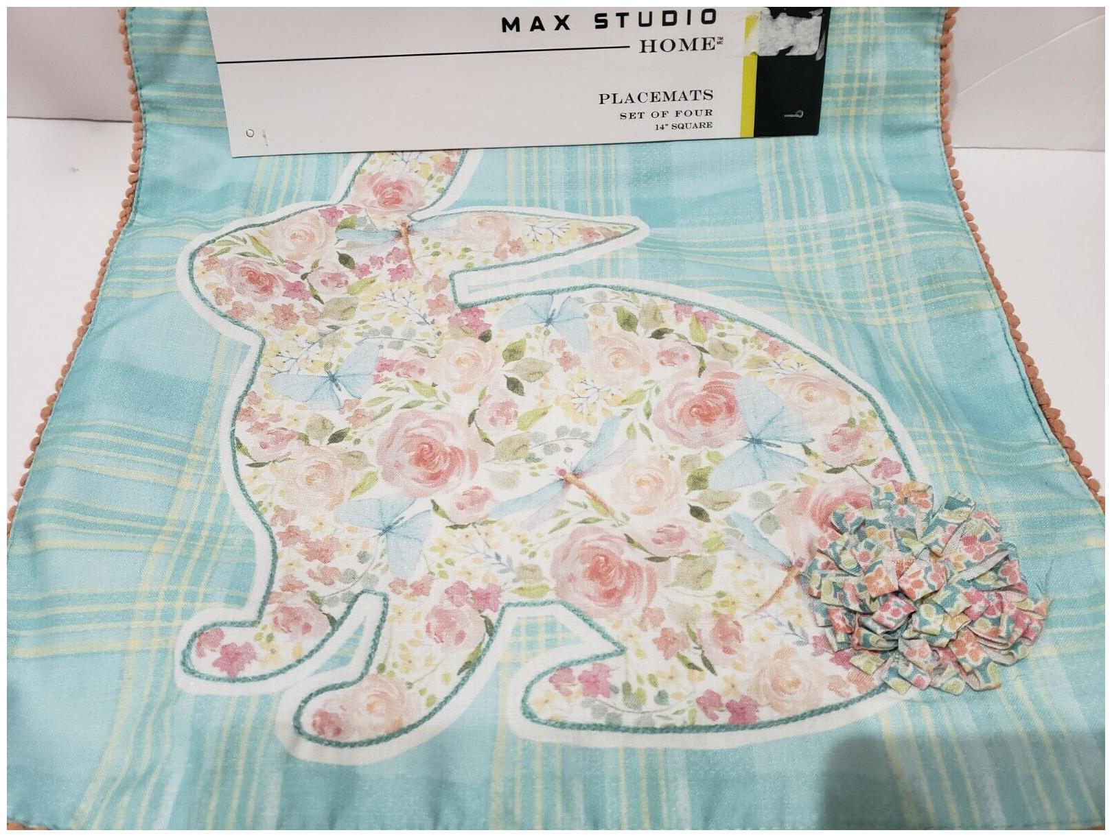 

Max Studio Easter Floral Bunny Rabbit Placemats SET of 4