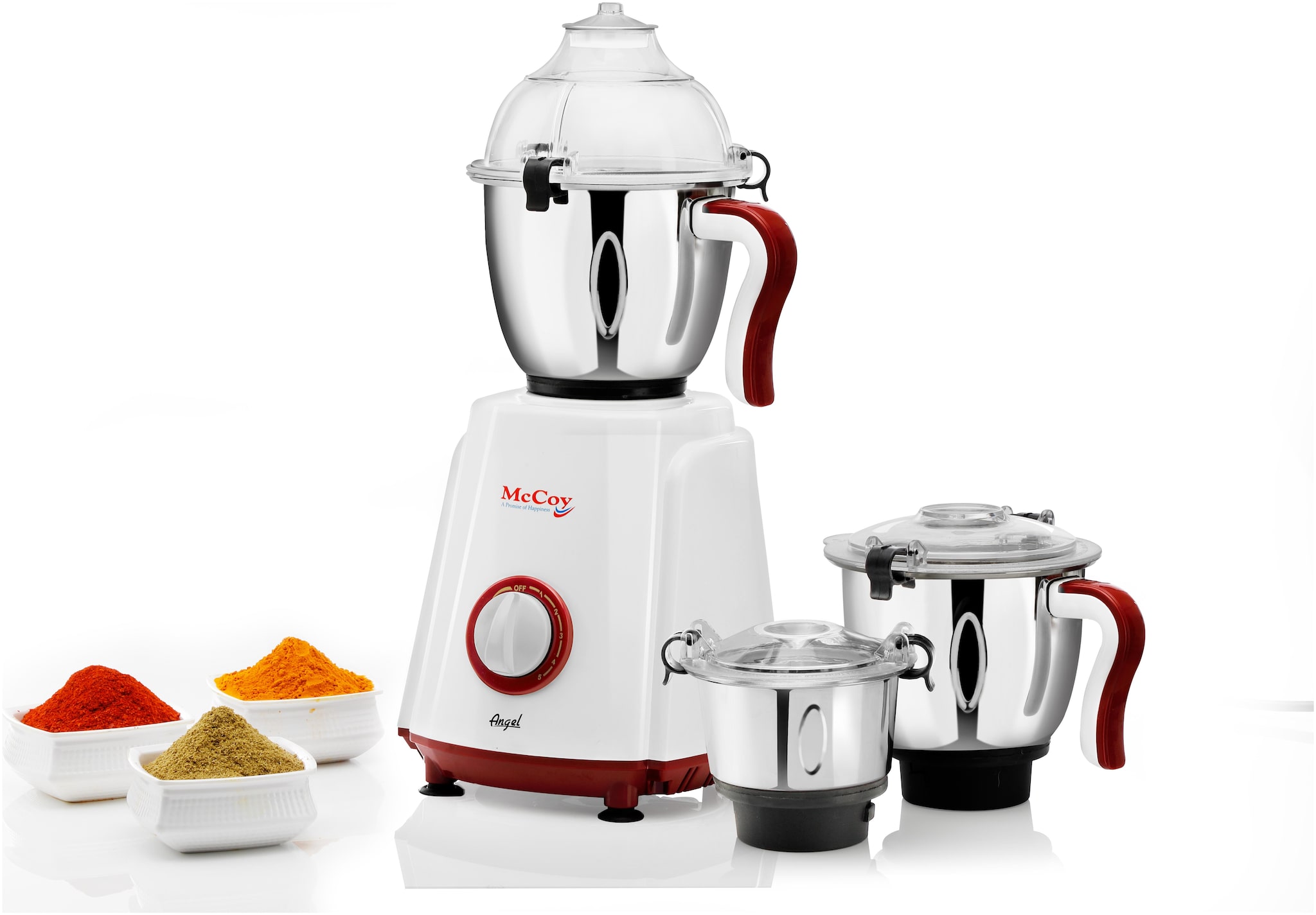 

Mccoy ANGEL 750 W Mixer Grinder ( Silver 3 Jars )