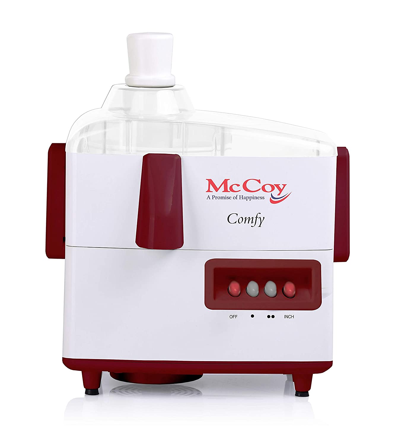 

Mccoy COMFY 450 W Juicer ( White Maroon No Jar )