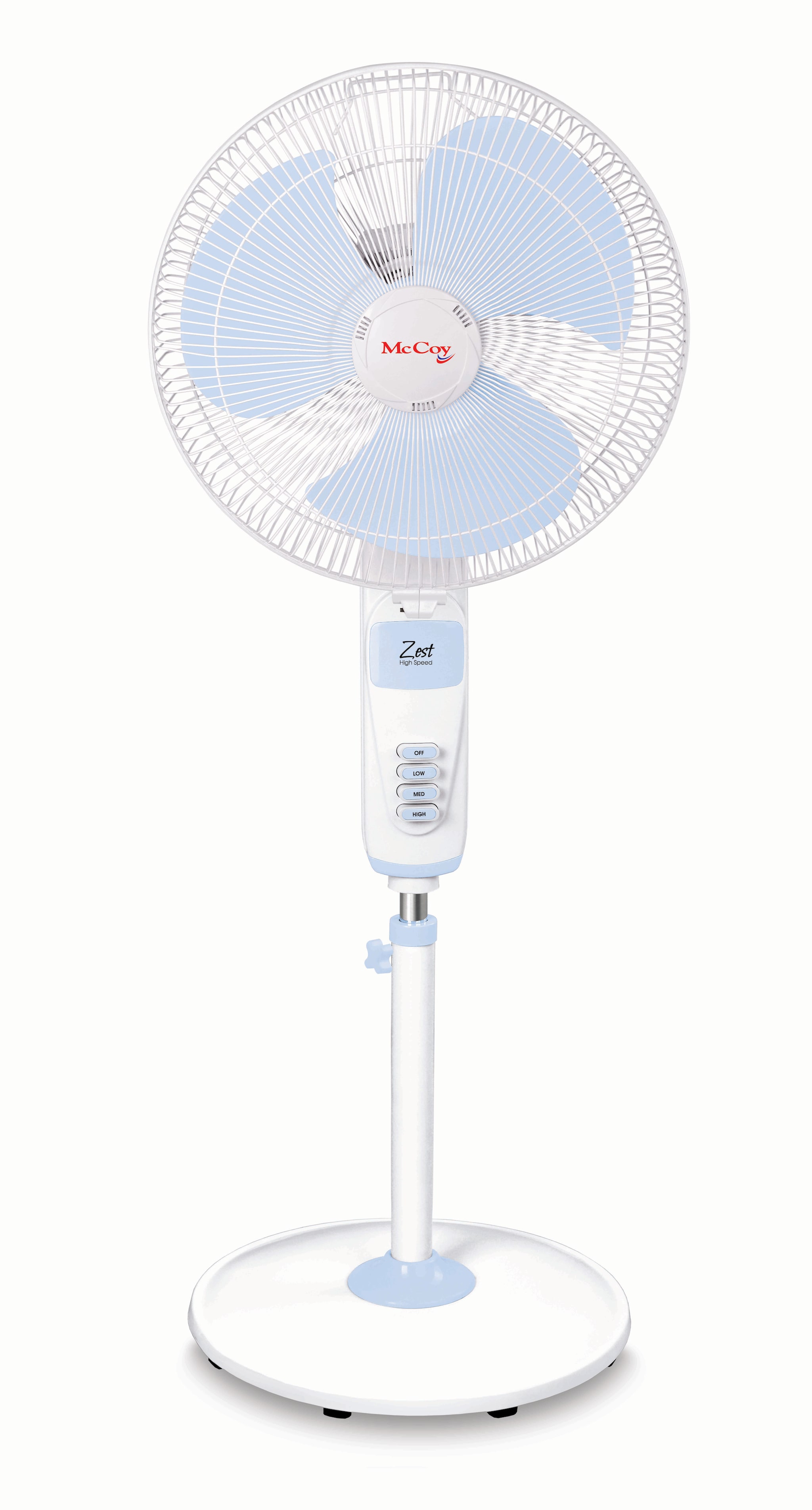 

McCoy Zest Pedestal Fan 400mm 3 Blades (White Blue)