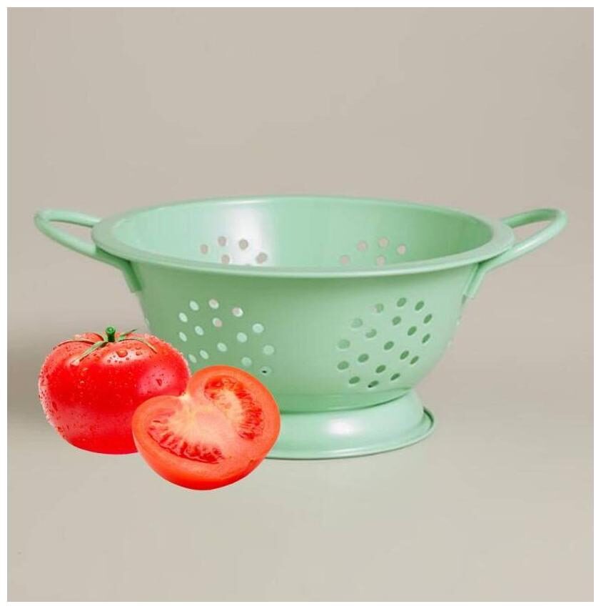 

Meenamart Com Stainless Steel Colander (Green Pack of 1)