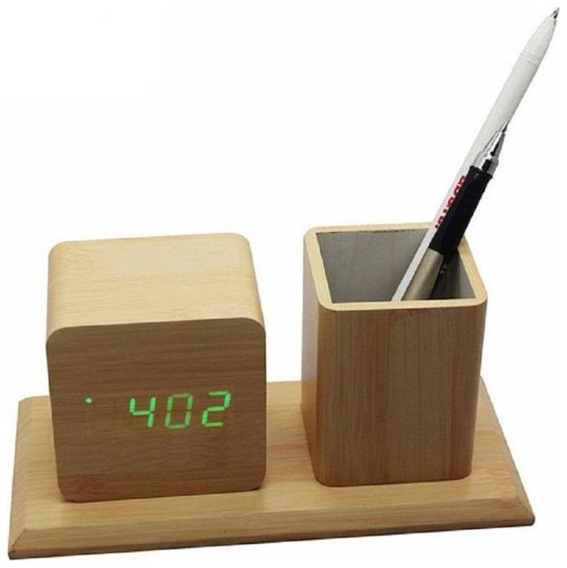 

Meenamart Wood Digital Alarm clock ( Set of 1 )