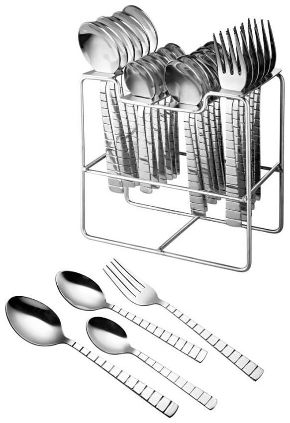 

Meenamart Stainless steel cutlery set Stainless Steel Cutlery Set (Pack of 24)