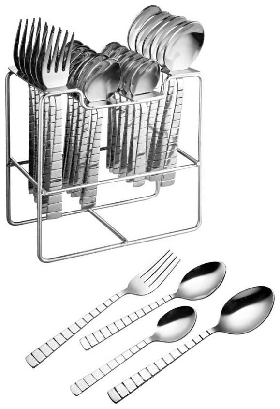 

Meenamart Stainless steel cutlery set Stainless Steel Cutlery Set (Pack of 24)