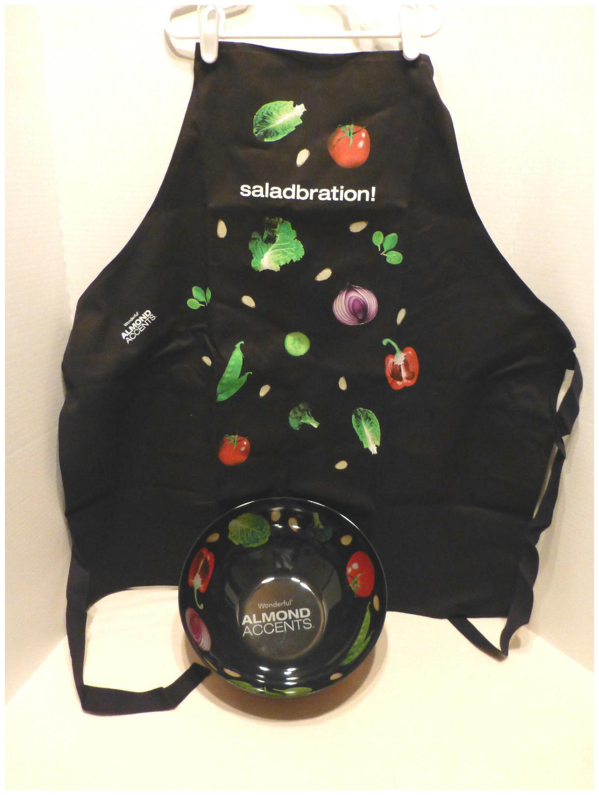 

Melamine Bowl and apron Almond Accent Veggies NEW Cooking Snacks Salad Home