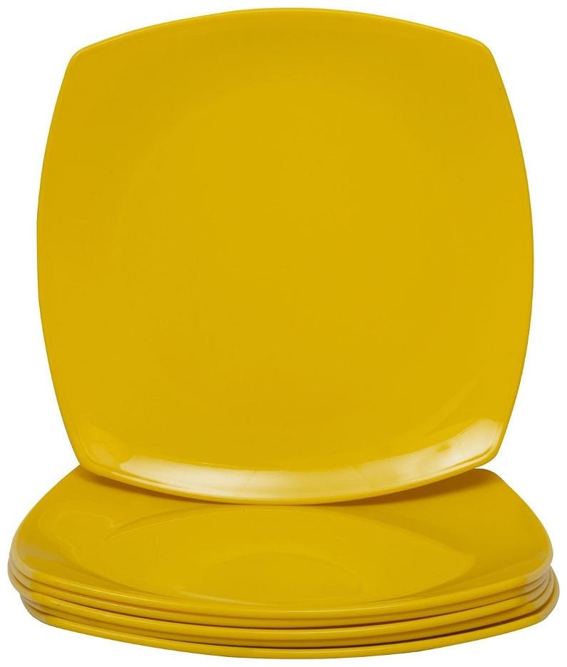 

Deemark Melamine Square Half plate pack of 6-YELLOW