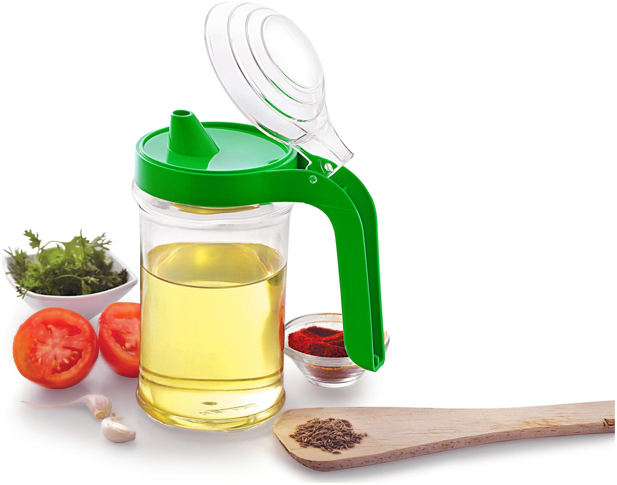 

Melodi Leak Proof Oil Dispenser Oil Storage Container 600 ml Green