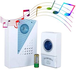Melody Musical Sound Cordless Wireless Intelligent Doorbell Remote Control Long Range Digital Receiver Doorbell Calling Bell for Home with LED Indicator 38 Songs