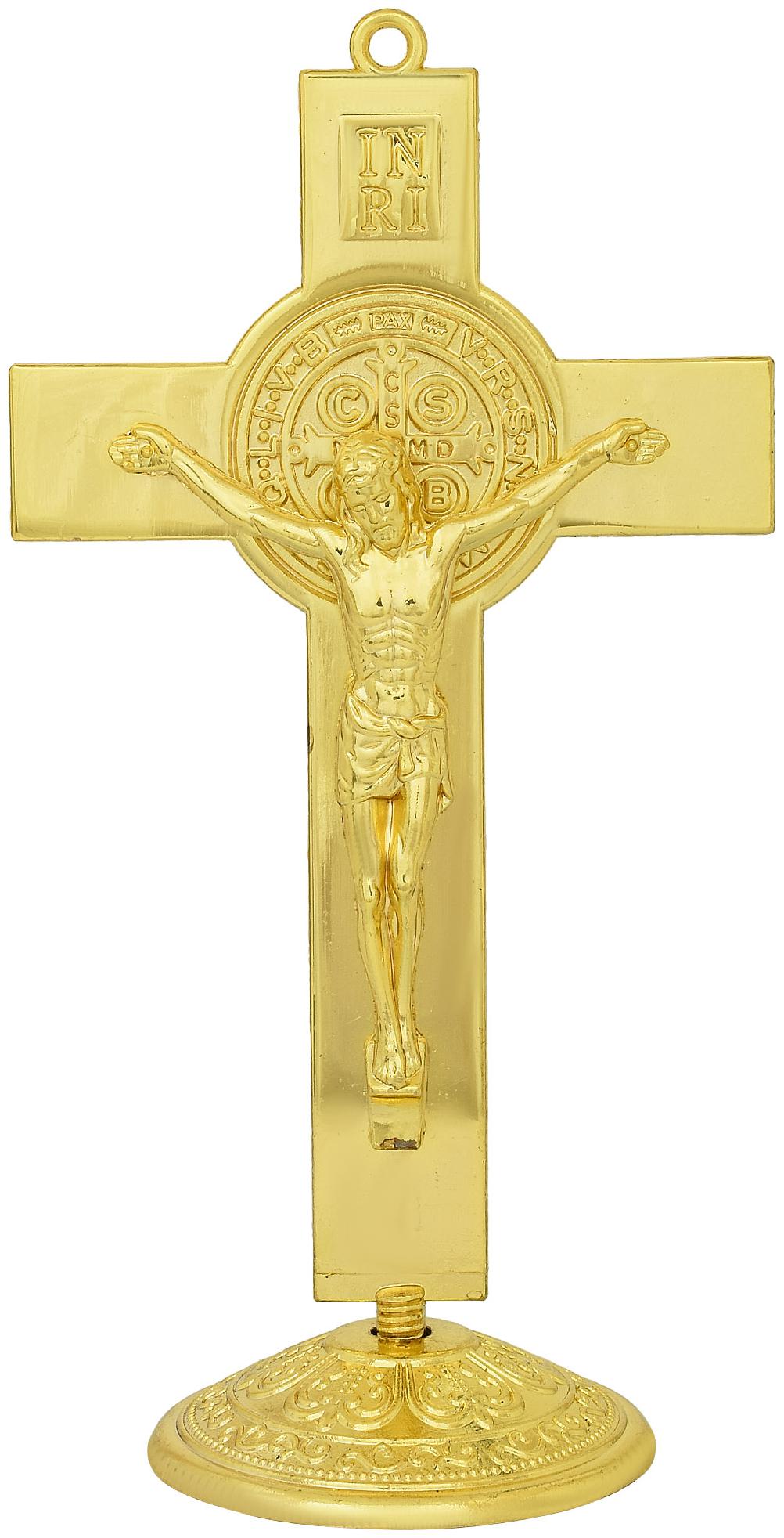 

Memoir Gold plated Crucifix cross stand Home d cor Christian Jesus Christ stand