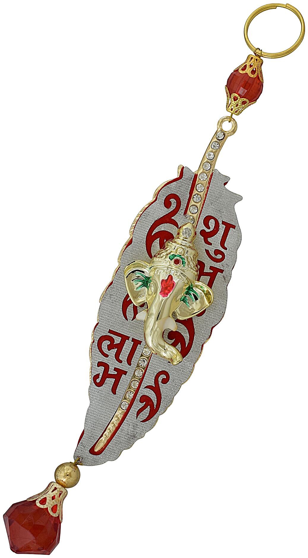 

Memoir Resin Ashoka Leaf Silver drussy Look Ganesha Image Wall Main Door Hanging Home Decor Spiritual Item