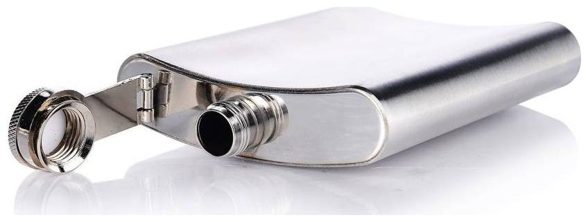 

Menzy Alcohol Drink Wine Whiskey Or Liquor Holder Stainless Steel Hip Flask (230 ml Silver)
