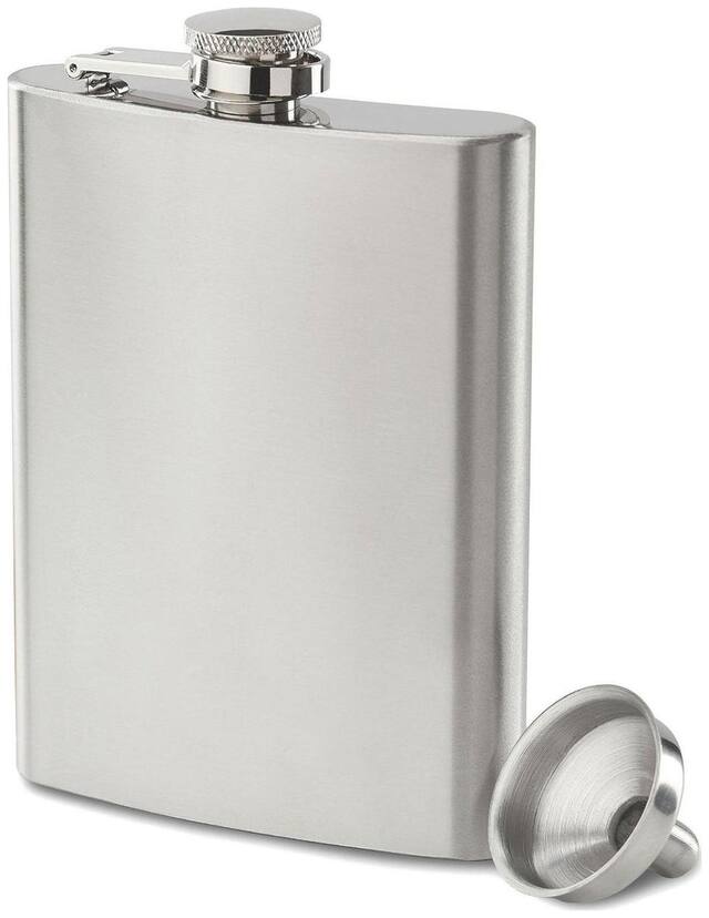 Menzy Handy & Portable Pocket Carry Stainless Steel Hip Flask With Funnel Set For Mens & Women - 8 Oz(230 ml)
