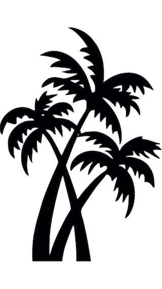 mesleep coconut tree design black wall sticker large