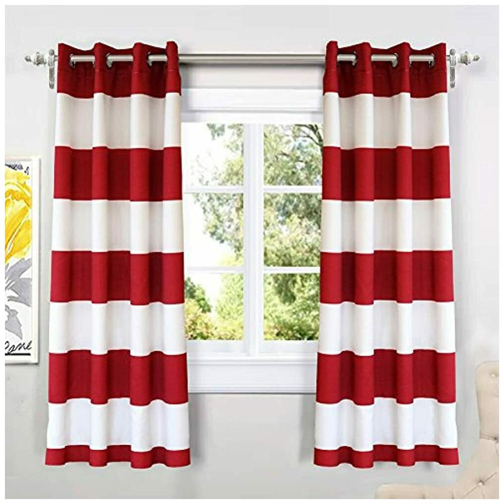 

Mia Stripe Room Darkening Grommet Unlined Window Curtains 2 Panels Each 52 Inch