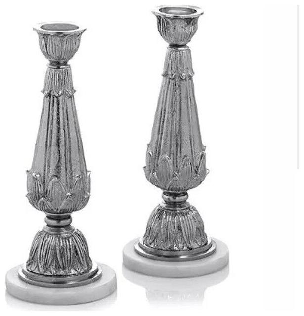 

Michael Aram Palace Marble Base Candleholder Set of 2 NIB