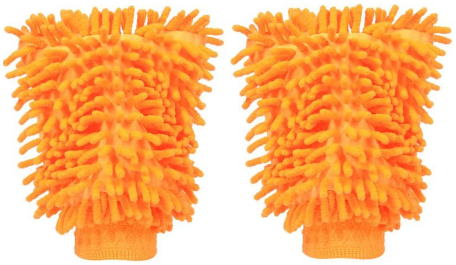 

Microfiber Car Wash and Dust Chenille Mitt Cleaning Gloves (Pack of 2) Assorted Color
