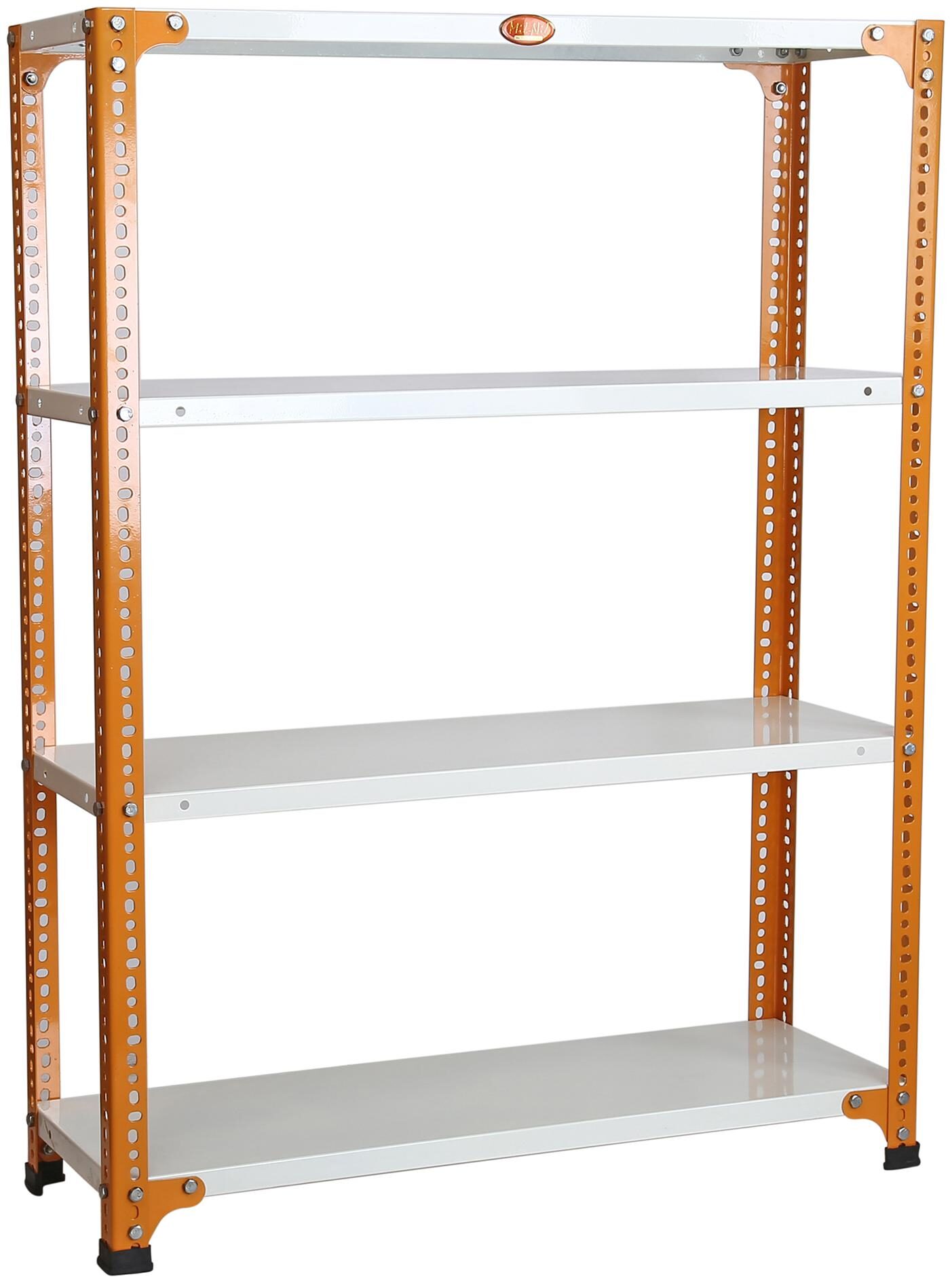 

Mil-Nil Prime CRC Sheet 4 Shelf Multipurpose Space Saving Storage Rack 12 x 36 x 48 inch 20 Gauge (Ivory-Orange)