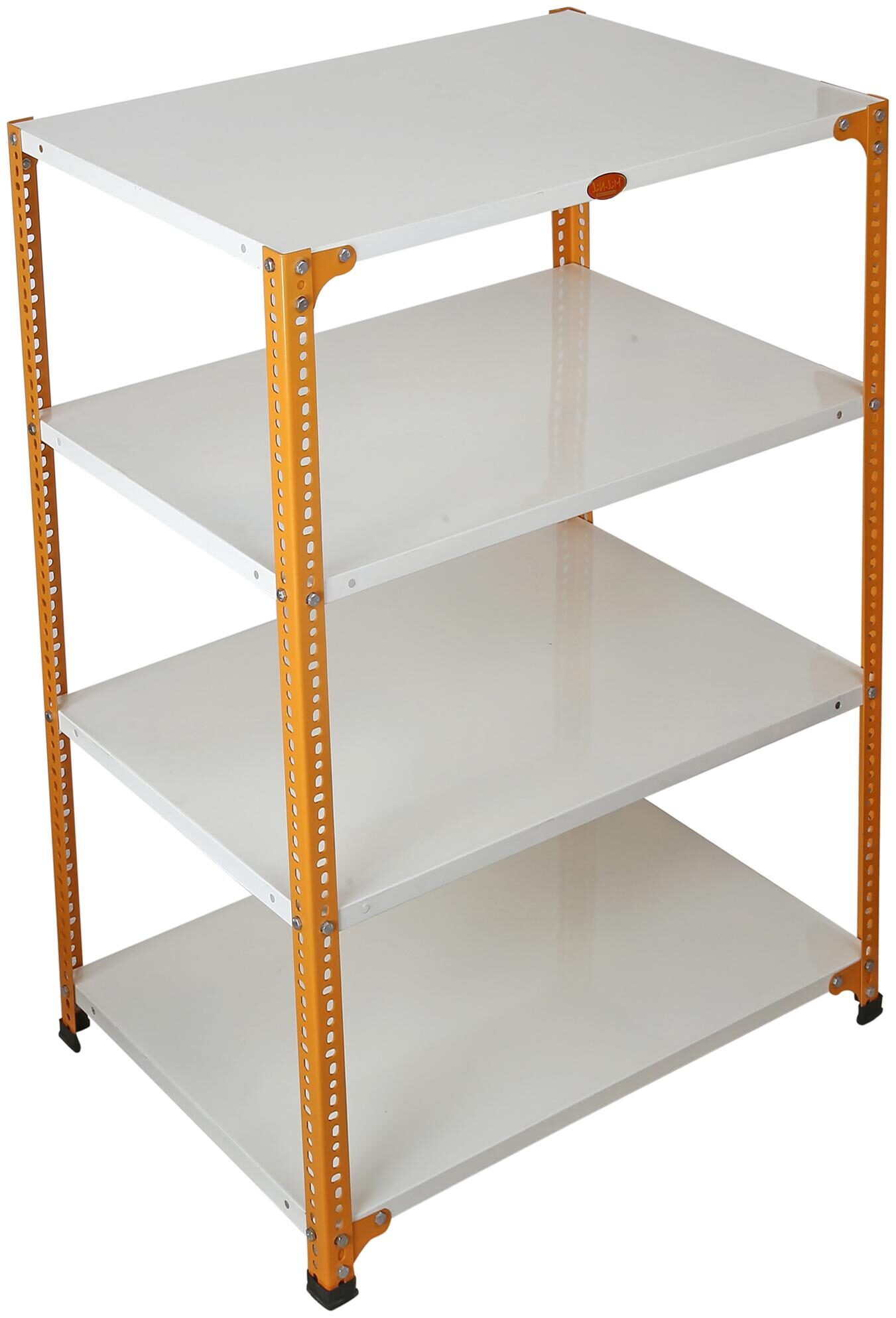 

Mil-Nil Prime CRC Sheet 4 Shelf Multipurpose Space Saving Storage Rack 24 x 36 x 48 inch 20 Gauge (Ivory-Orange)