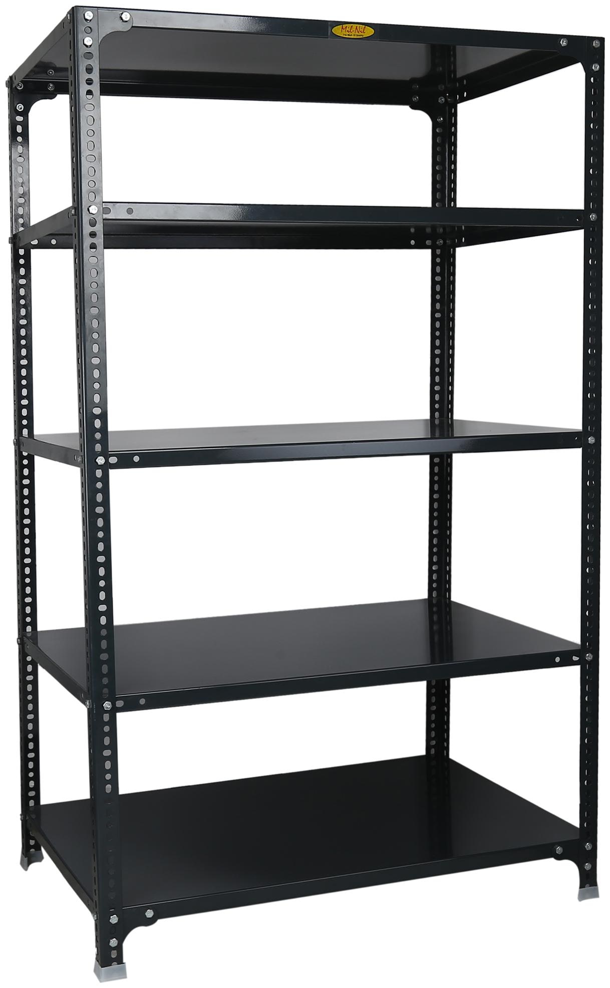 

Mil-Nil Prime CRC Sheet 5 Shelf Multipurpose Slotted Angle Rack 60 x 36 x 24 Inch 18 Gauge (Grey)