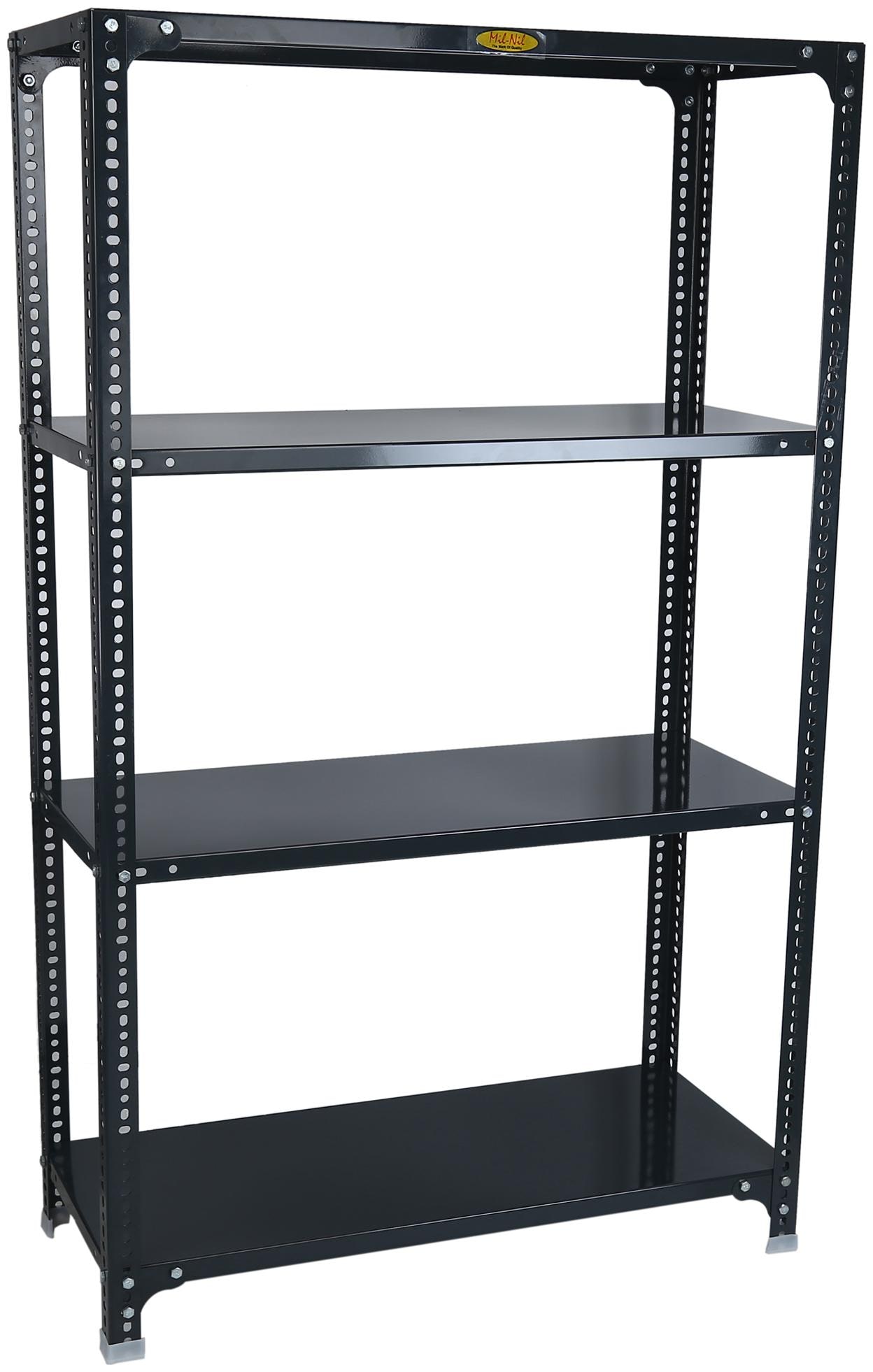 

Mil-Nil Prime CRC Sheet 4 Shelf Multipurpose Slotted Angle Rack 60 x 36 x 15 Inch 22 Gauge (Grey)