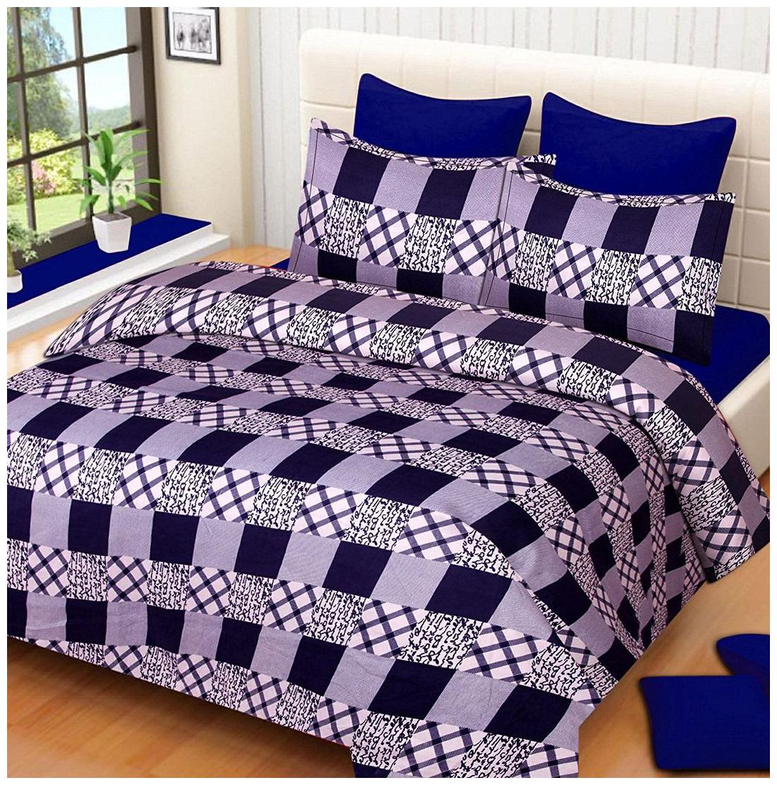 

Milap Cotton Check Double Bedsheets With 2 Pillow Covers