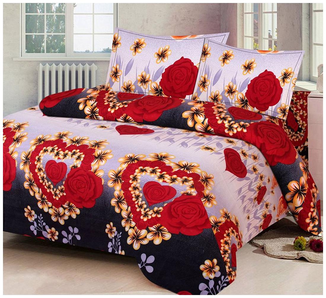 

Milap Floral Poly Cotton Double Bedsheets With 2 Pillow Covers
