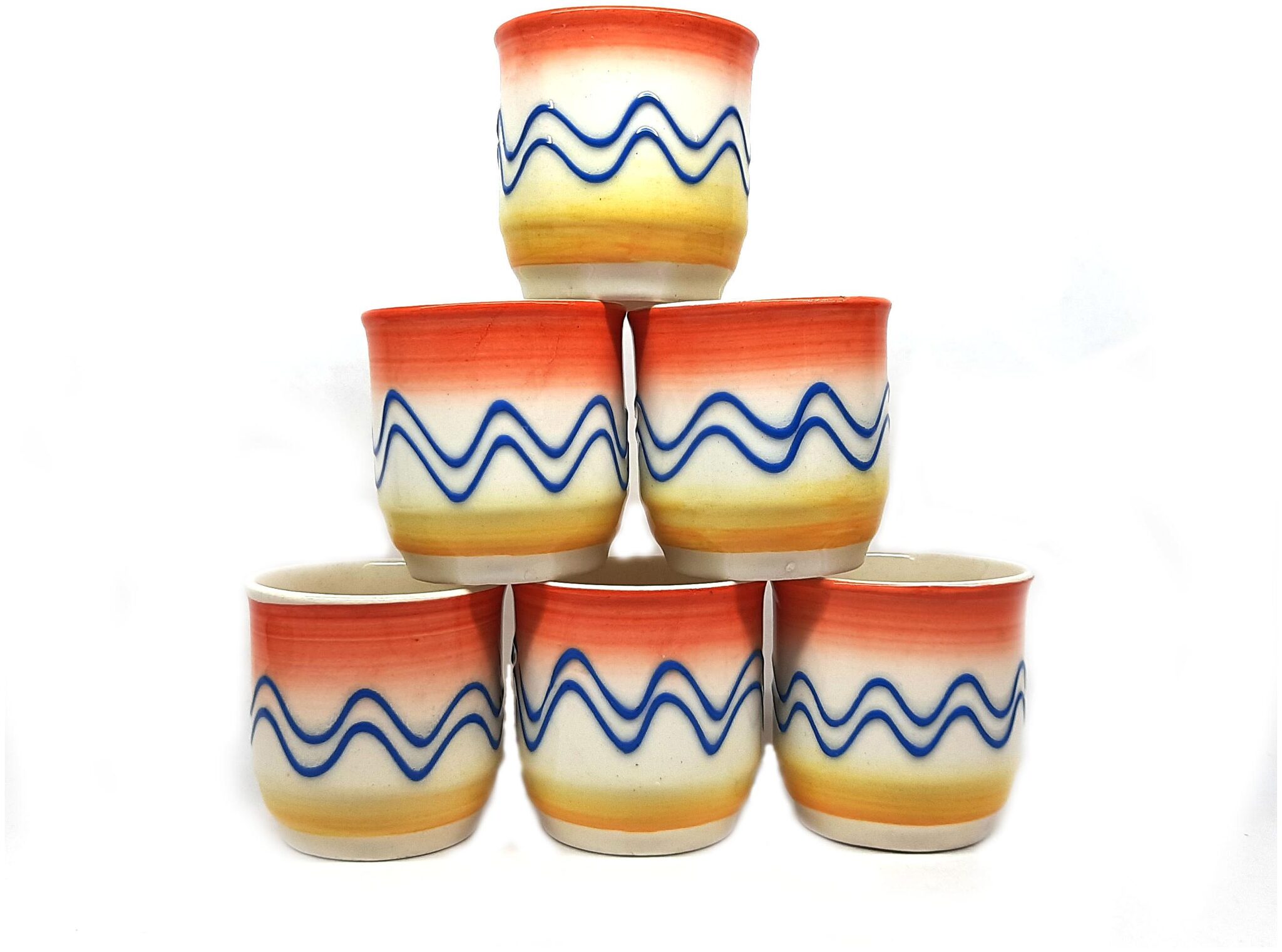 

Millions Joy Ceramic Coffee Tea Cups Set of 6 Multicolor