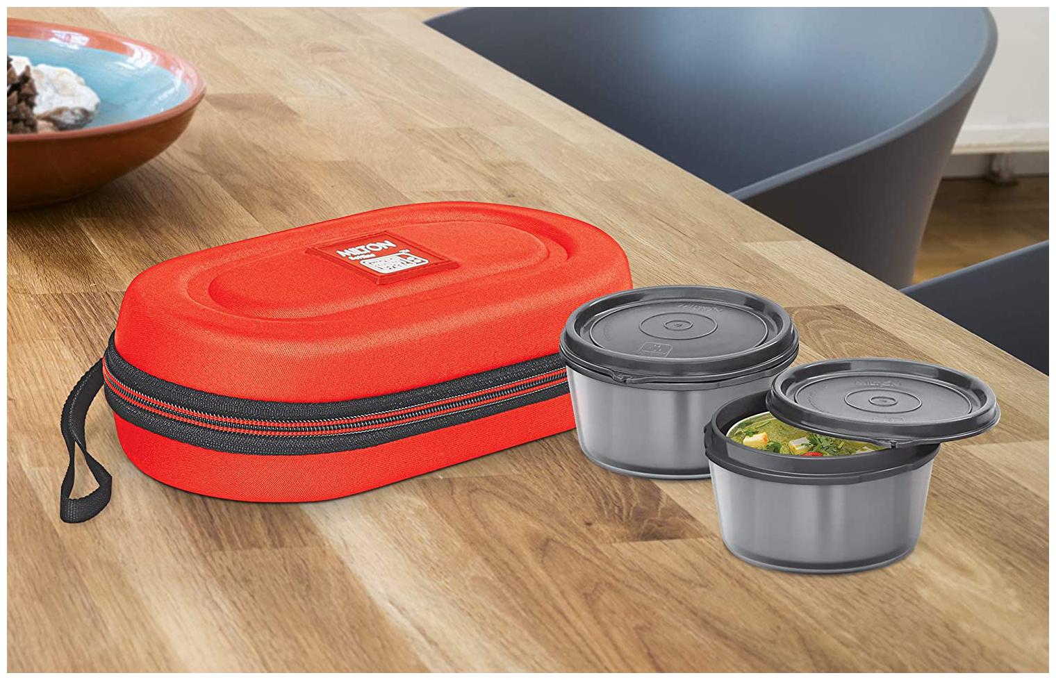 

Milton Nutri 2 Containers Plastic Lunch Box - Red