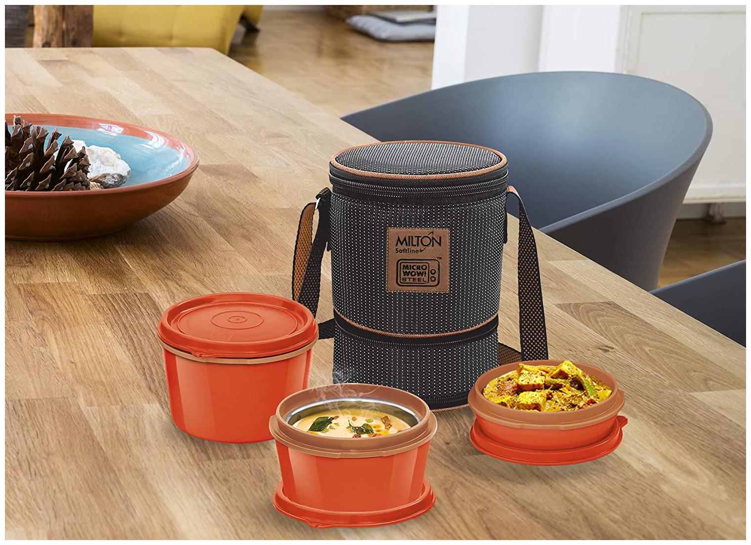 

Milton Flexi Insulated Inner Stainless Steel Lunch Box Set 3 pcs - Brown