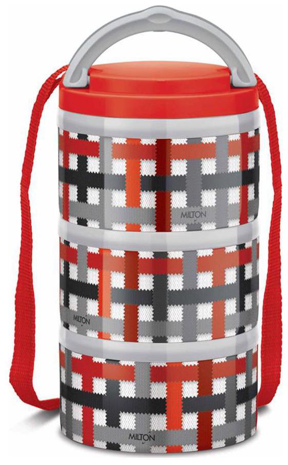 

Milton Microwow Tiffin 3 Containers Plastic Tiffin Box-Grey