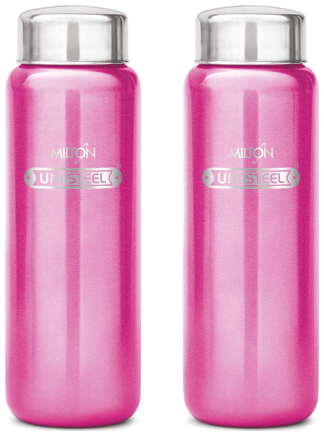 

Milton Aqua Stainless Steel Fridge Water Bottle 750 ml Set Of 2 Pink