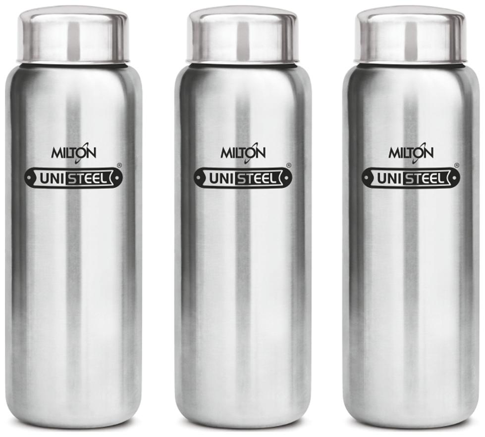 

Milton Aqua Stainless Steel Fridge Water Bottle 930 ml Set Of 3 Silver
