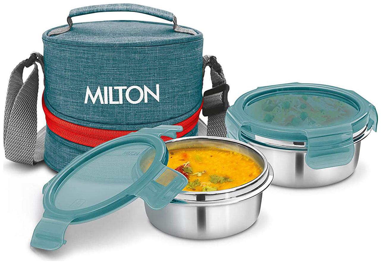 

Milton Chic 2 Stainless Steel Tiffin Box with Jackets (2 Containers) Green