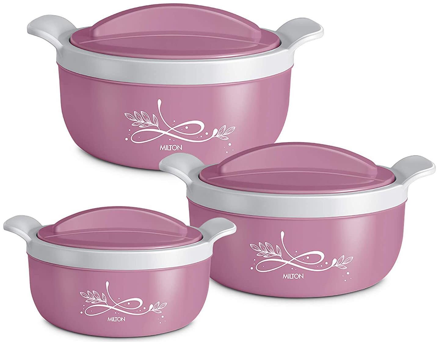 

Milton Crave Jr Inner Steel Casserole Gift Set of 3 Pink