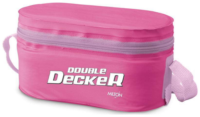 

Milton Double Decker 100 Food Grade Plastic Lunch Box Set of 3 280 ml Pink