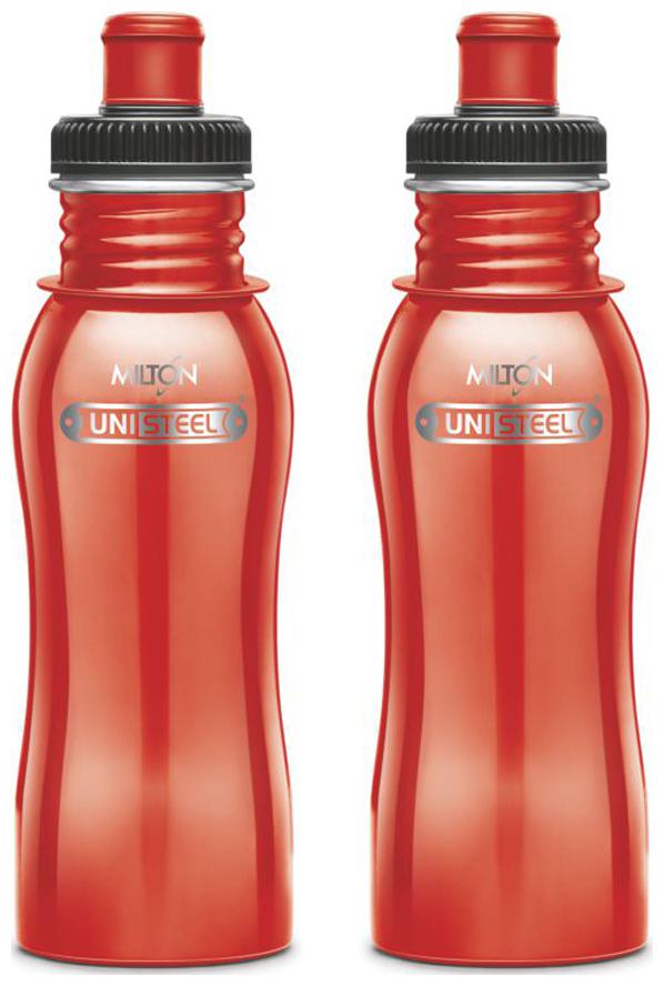 

Milton Easy Grip Stainless Steel Fridge Water Bottle 500 ml Set Of 2 Red