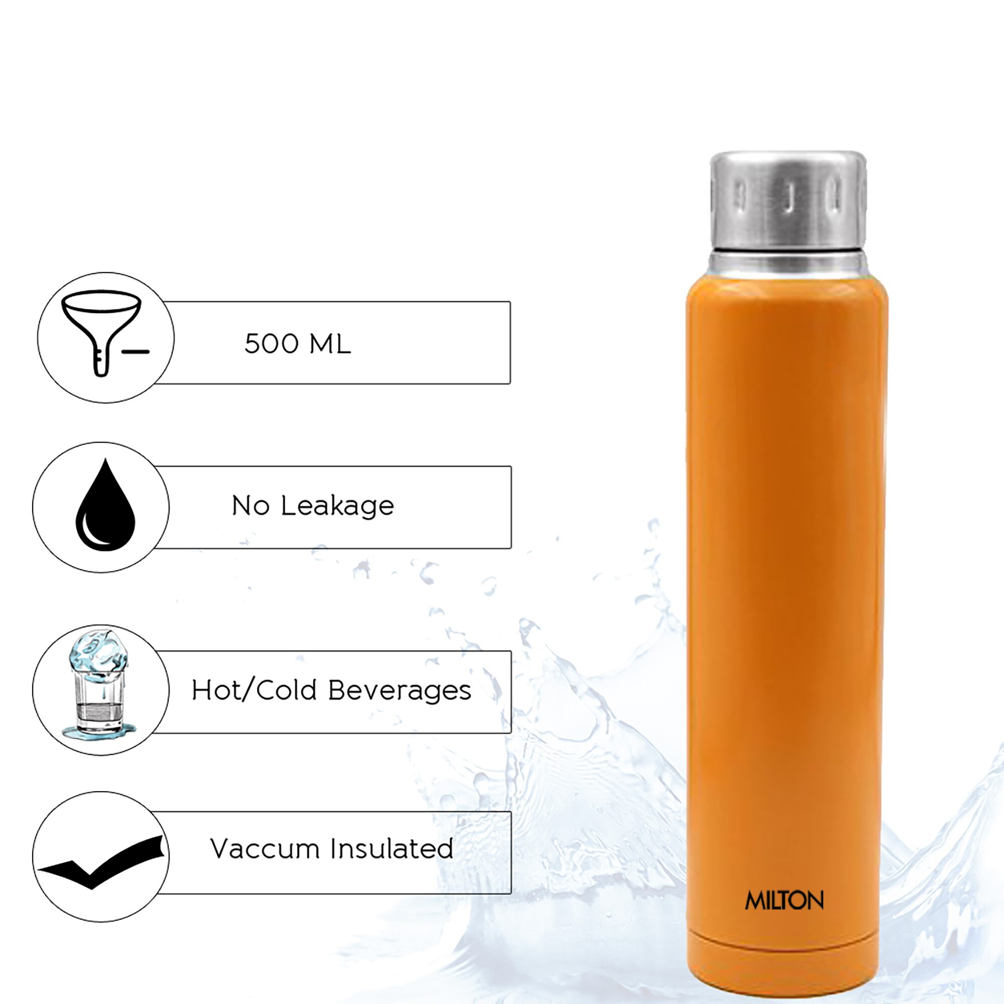 

Milton ELFIN 500ml Thermosteel Flask Bottles Orange