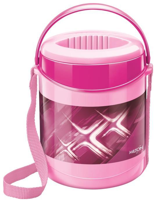 

Milton Insulated Lunch Box Tiffin With Leak Lock Steel Containerss 3 pc Containerss 200 ml Each Pink
