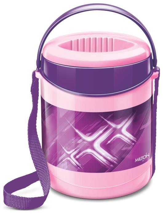 

Milton Insulated Lunch Box Tiffin With Leak Lock Steel Containerss 3 pc Containerss 200 ml Each Purple