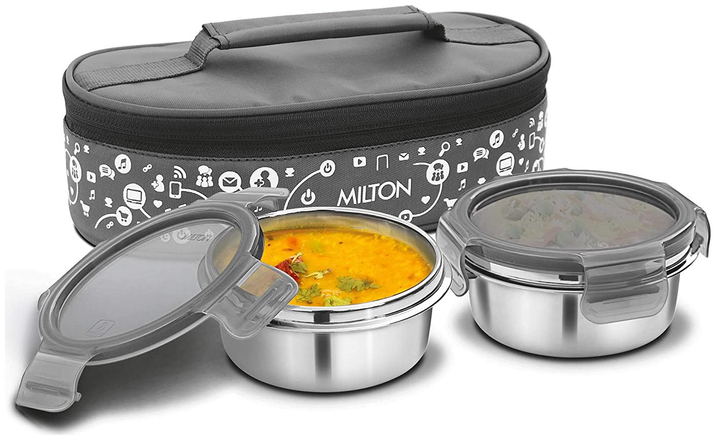 

Milton Lifestyle Lunch Stainless Steel Lunch Box Set of 2 Grey