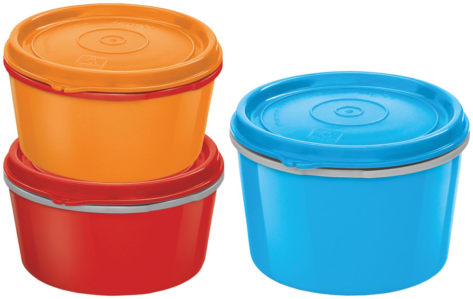 

Milton Microwave Safe Inner Steel Tiffin Container Set of 3