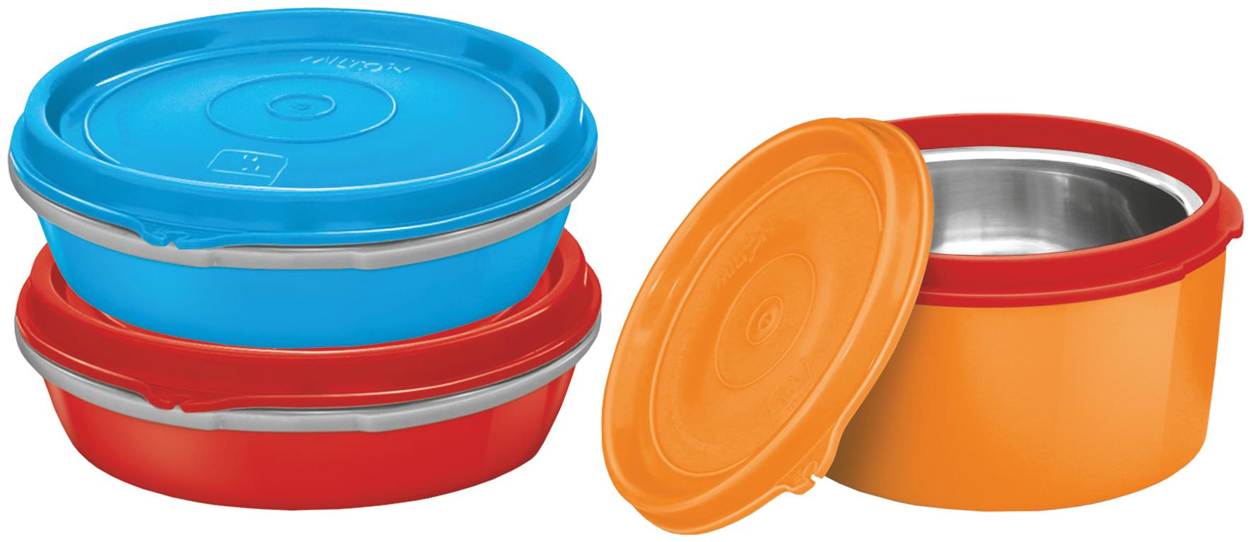 

Milton Microwave Safe Inner Steel Tiffin Container Set of 3