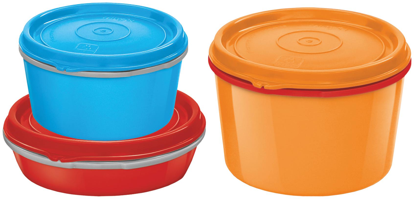 

Milton Microwave Safe Inner Steel Tiffin Container Set of 3