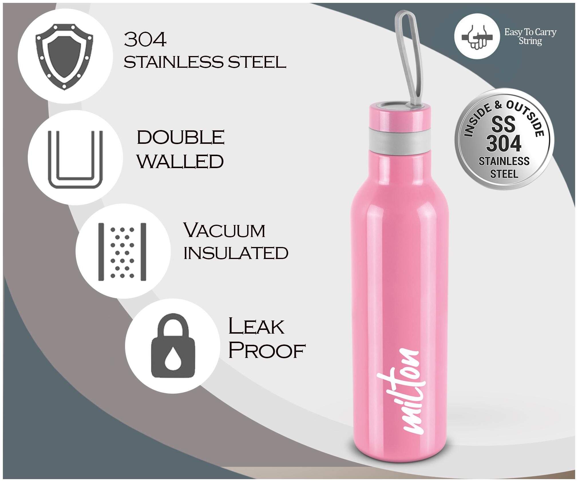 

Milton SMARTY 900(NEW) PINK 730ml Thermosteel Flask Pink