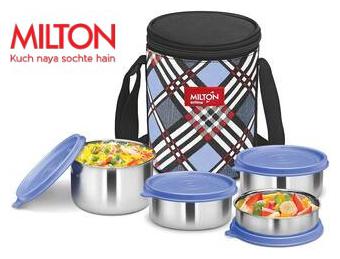 

Milton Smart Meal Lunch Box With 4 Stainless Steel Containers Strap Blue