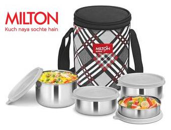 

Milton Smart Meal Lunch Box With 4 Stainless Steel Containers Strap Grey